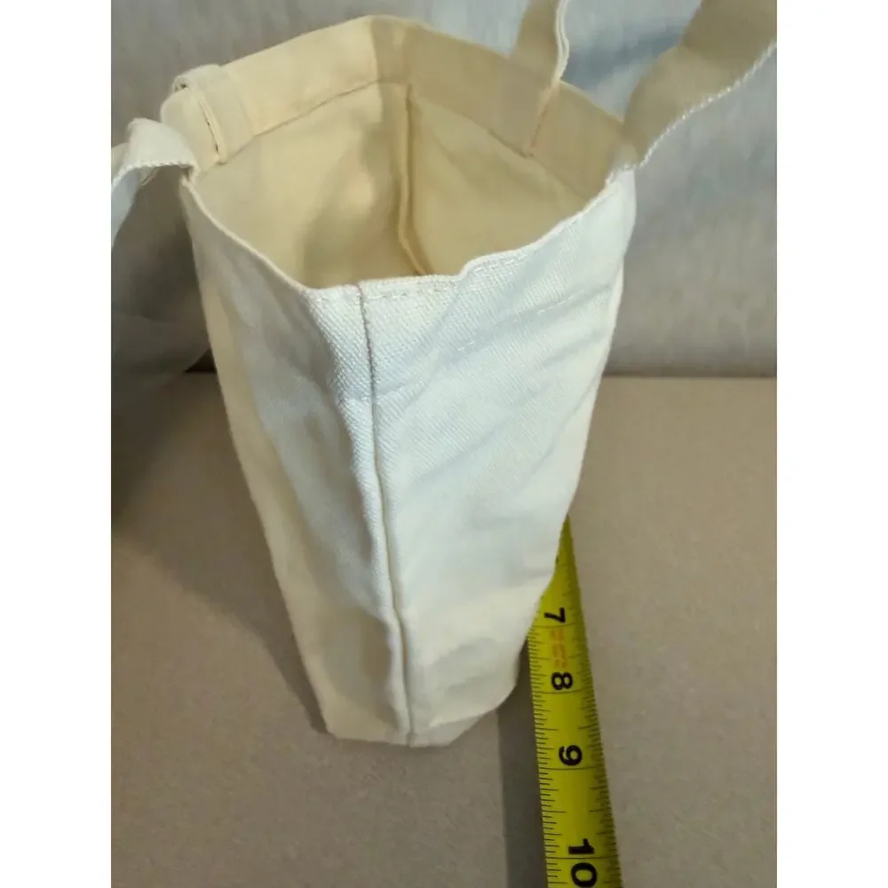 Set of 23 Small Canvas Tote Bags 10x8x3 Beige Cotton Craft Party Favor Bags New